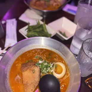 Too spicy ramen for me, 1/2 spicy for my friend