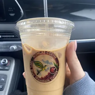 Ice vanilla oat milk latte