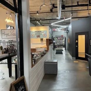 the inside of a coffee shop