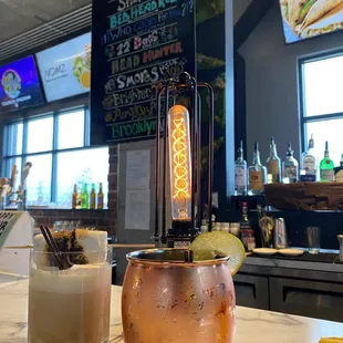 Seasonal cocktail and Moscow mule