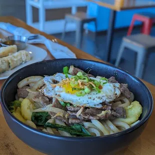 Lemongrass beef stir fry udon