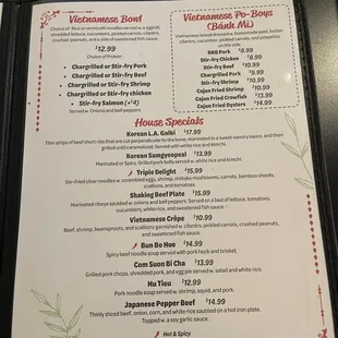 menu