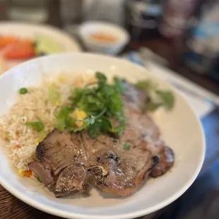 a plate of food on a table