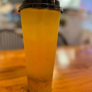 Mango Green Tea with Lychee Jelly