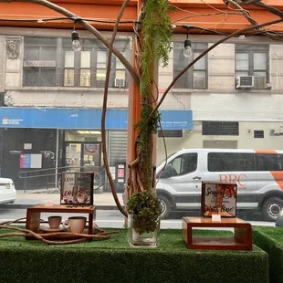 outside, sushi and sashimi