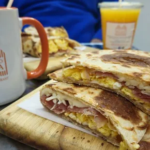 Large Cappucino and Piadine