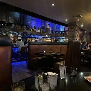 view of the bar from one side of the main seating area