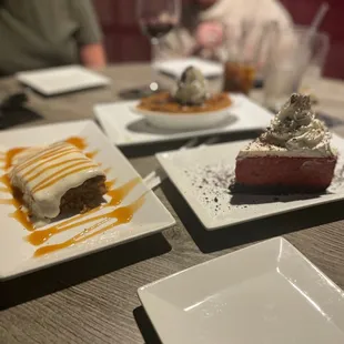 Carrot Cake (MUST ORDER - even if you don&apos;t like carrot cake) You&apos;ll thank me later!  Red Velvet Cheesecake (Seasonal)    Banoffee Pie