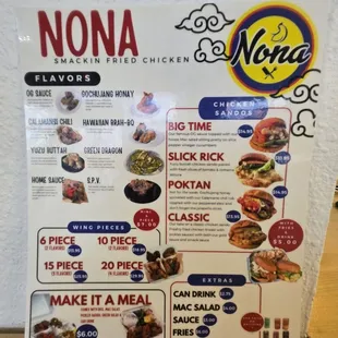 Menu as of Feb 2025