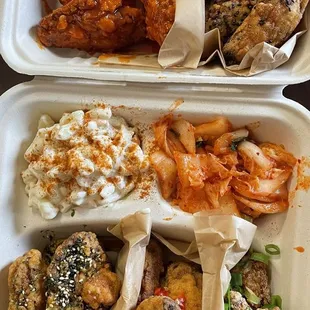 chicken wings and fried chicken, food