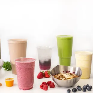 a variety of smoothie ingredients