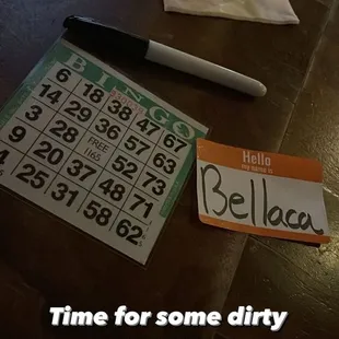 Time to play dirty bingo