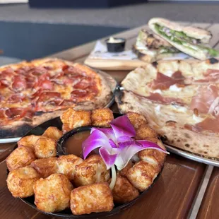 three different types of pizza