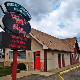 the front of the restaurant