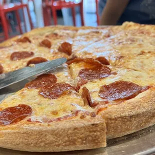 Half pepperoni half cheese