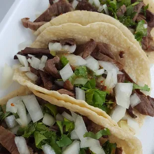 Steak taco: Real Chunks of salted steak - no mystery meat!