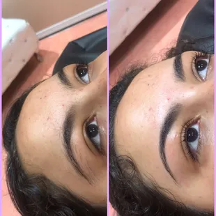 Brow shaping tinting and lash lift combo