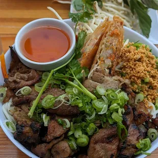 Bun Thit Nuong Cha Gio - Grilled Pork + Egg Roll. A favorite