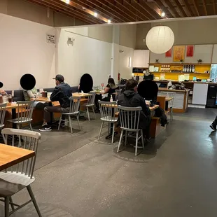 a group of people eating