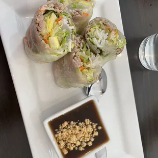 Shrimp and pork spring rolls