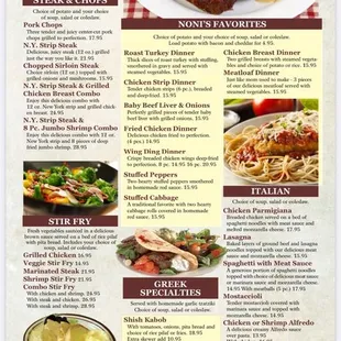 Menu pricing