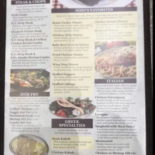 Menu pricing