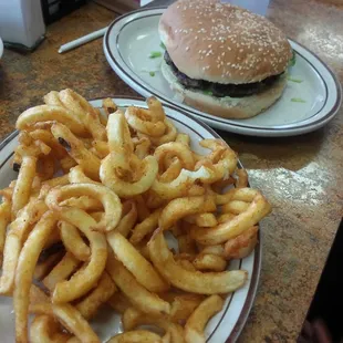 Cheeseburger and fries