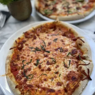 Margherita pizza and atomica pizza