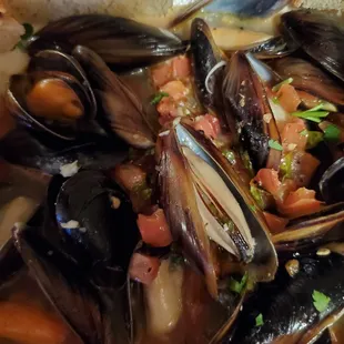A closeup of the mussels, which is one of the best dish of mussels I&apos;ve ever had.