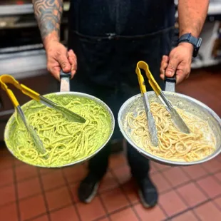Creamy pesto or lemon mascarpone?