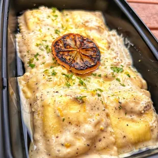 Lemon macarpone ravioli - ricotta filling