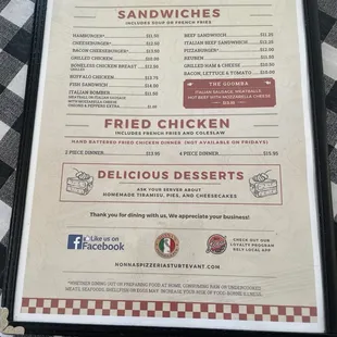 menu