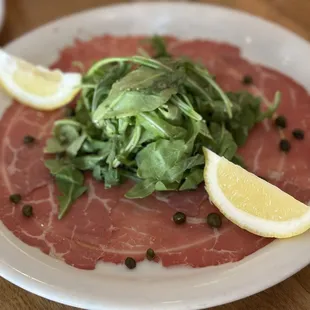 Carpaccio (8/10): ensure lemon is squeezed to take out some of the arugula&apos;s bitterness, overall great!