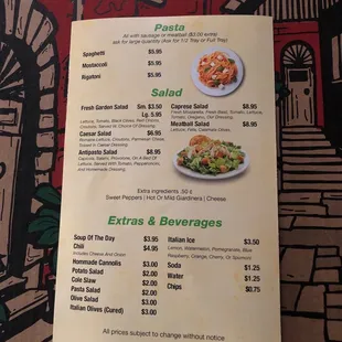 Menu back