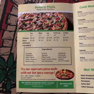 Menu inside