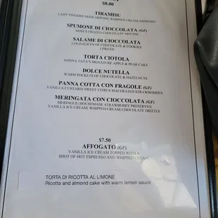 Menu as of 6/22/24