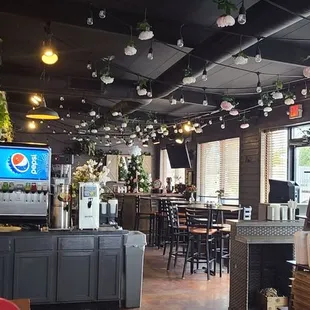 Fill your own beverage area and another dining area.