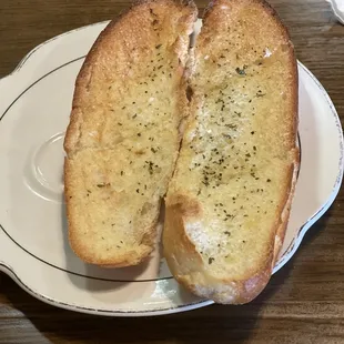 two pieces of bread on a plate