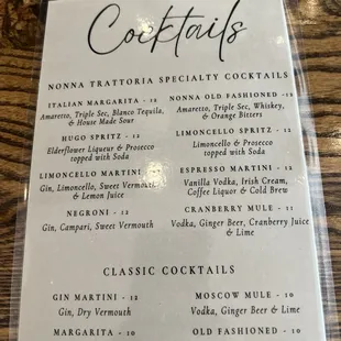 menu