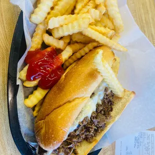 a sandwich and french fries