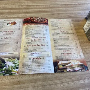 a menu for a restaurant