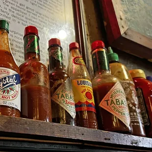 Hot sauce selection