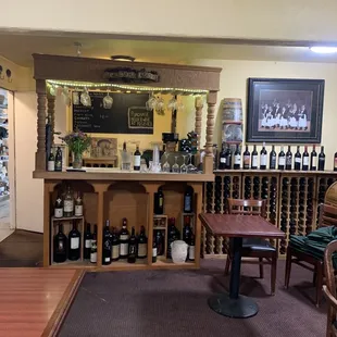 Small back bar inside the dining area