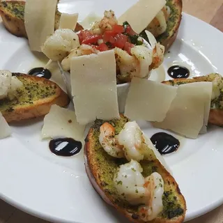 Shrimp Pesto Bruschetta