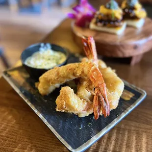 Jumbo Shrimp Tempura: Super Jumbo Shrimp w/ salty egg yolk batter | 3 pc - $16
