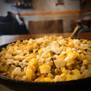 Elote Corn on hot plate