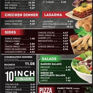 a menu for a restaurant