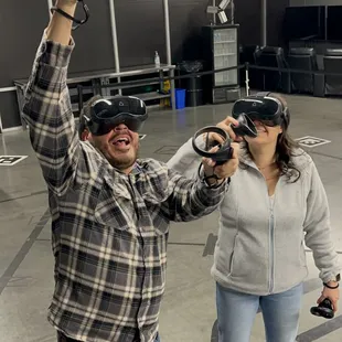 sometimes you just have to reach for it...  virtual reality escape room: where nothing is real, but your mind tells you otherwise.