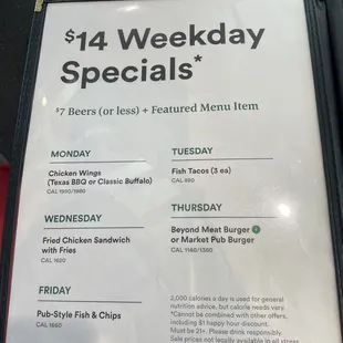 Weekly specials