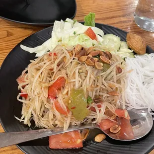 Laos style papaya salad (medium spicy).